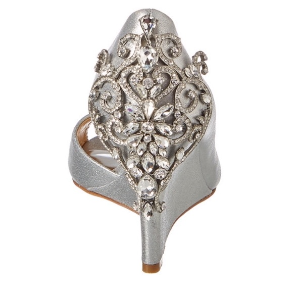 Badgley Mischka Meagan Embellished Peep Toe Wedge - Picture 3 of 4